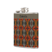 Etnische Oranje en Gold Tribal Design Heupfles (Links)