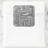 Etnische Ornament Vierkante Sticker (Tas)