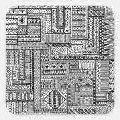 Etnische Ornament Vierkante Sticker (Voorkant)