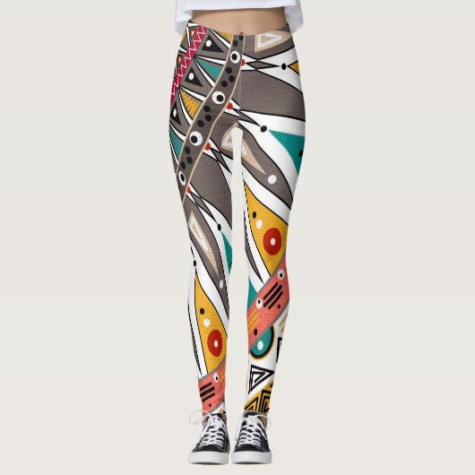 Etnische ornamenten leggings (Voorkant)