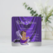 Etnische Paarse Ballerina High Heel Shoe Baby show Kaart (Staand voorkant)