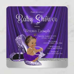 Etnische Paarse Ballerina High Hiel Baby shower Kaart