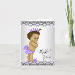 Etnische paarse prinses babyshower bedankt