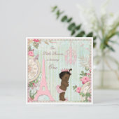 Etnische Paris Princess Shabby Chic 1e verjaardag Kaart (Staand voorkant)