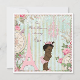 Etnische Paris Princess Shabby Chic 1e verjaardag Kaart