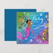 Etnische partij onder het Zee Mermaid Baby shower Kaart (Voorkant / Achterkant)