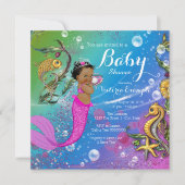 Etnische partij onder het Zee Mermaid Baby shower Kaart (Voorkant)
