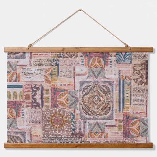 Etnische Patchwork Abstracte muur opknoping Hangend Wandkleed (Voorkant)