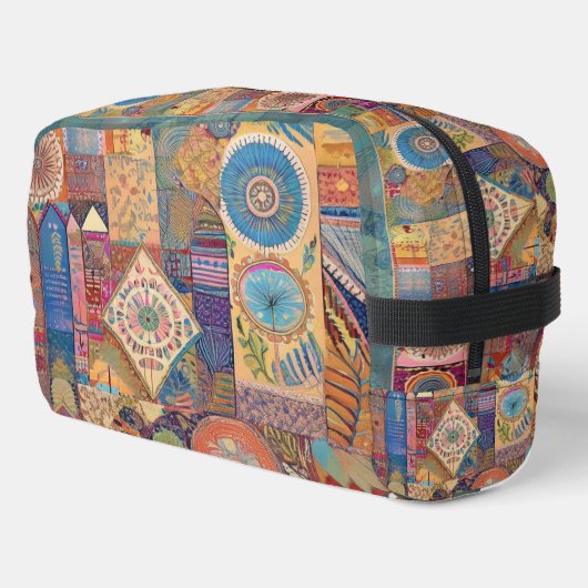 etnische patchwork-toilettas toilettasje (Linkerhoek)