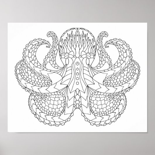 Etnische paterentoctopus 2 poster (Voorkant)