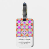 Etnische patronen met Marokkaanse motifs Bagagelabel (Achterkant verticaal)