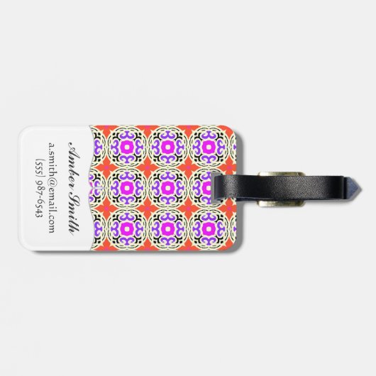 Etnische patronen met Marokkaanse motifs Bagagelabel (Achterkant horizontaal)