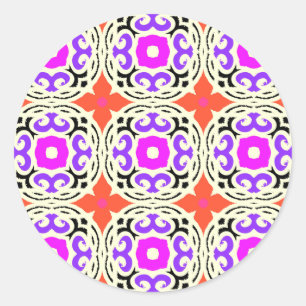 Etnische patronen met Marokkaanse motifs Ronde Sticker