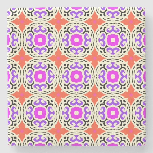 Etnische patronen met Marokkaanse motifs Stenen Onderzetter (Voorkant)