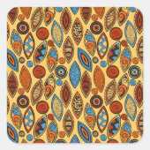Etnische patronen vierkante sticker (Voorkant)