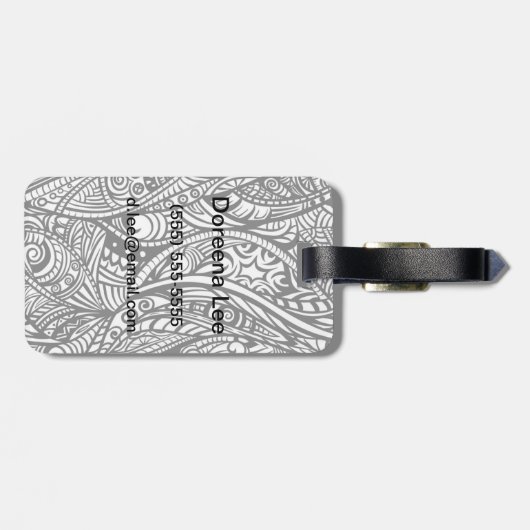 Etnische patroon 3 bagagelabel (Achterkant horizontaal)