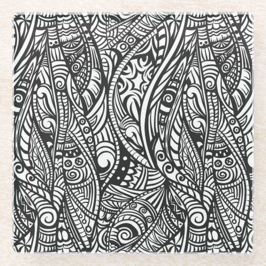 Etnische patroon 3 glazen onderzetter (Voorkant)