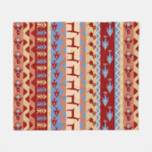 Etnische Peruviaanse Inca Dieren Llamas Vis en vog Fleece Deken (Voorkant (Horizontaal))