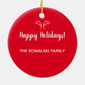 Etnische Poolse kerstboom Wigilia Red White Keramisch Ornament (Achterkant)