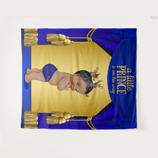 Etnische Prince Baby shower achtergronden Wandkleed (Voorkant (horizontaal))