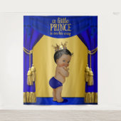 Etnische Prince Baby shower achtergronden Wandkleed (Voorkant)