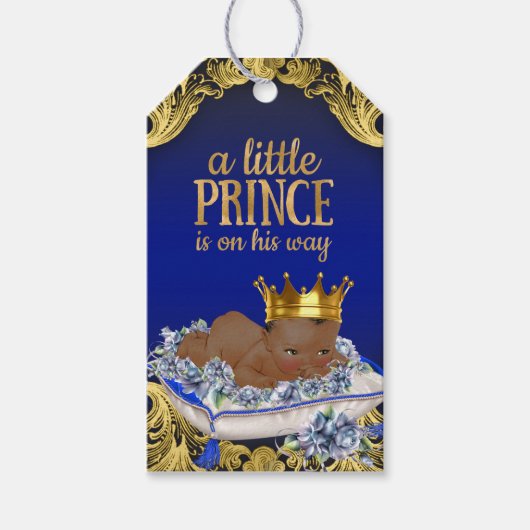 Etnische Prince Baby Shower Cadeaulabel (Voorkant)