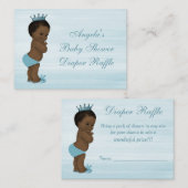  Etnische Prince Baby shower Luier Raffle Informatiekaartje (Voorkant / Achterkant)