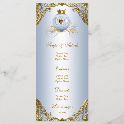 Etnische Prince Baby Shower Menu (Voorkant)