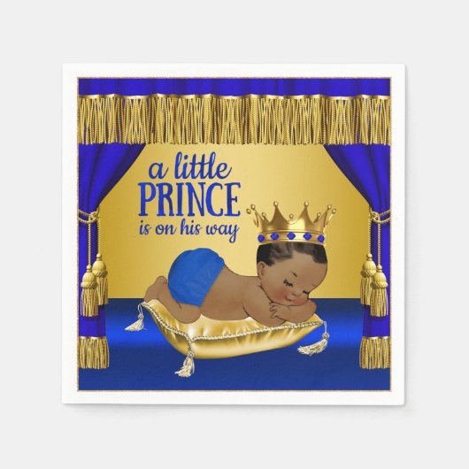 Etnische Prince Baby shower Papieren servetten (Voorkant)