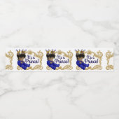 Etnische Prince Baby shower Waterflesetiketten Waterfles Etiket (Enkel label)