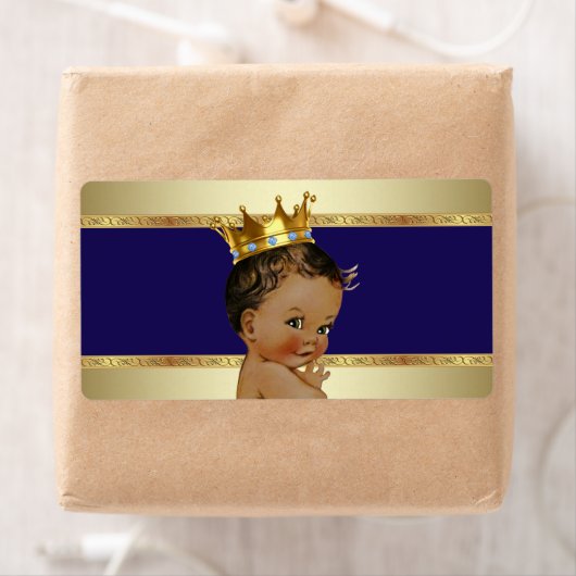 Etnische Prince Boy Baby shower Waterflesetiket Etiket (Insitu)