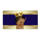 Etnische Prince Boy Baby shower Waterflesetiket Etiket (Voorkant)
