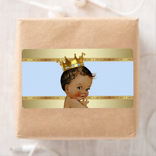 Etnische Prince Boy Baby shower Waterflesetiket Etiket (Insitu)