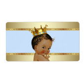 Etnische Prince Boy Baby shower Waterflesetiket Etiket (Voorkant)
