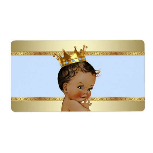 Etnische Prince Boy Baby shower Waterflesetiket Etiket (Voorkant)