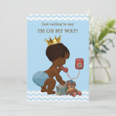 Etnische Prince op Telefoon Baby shower Chevrons B Kaart (Staand voorkant)