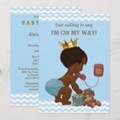 Etnische Prince op Telefoon Baby shower Chevrons B Kaart (Voorkant / Achterkant)