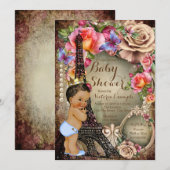  etnische Prince Paris Baby shower Kaart (Voorkant / Achterkant)