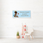 Etnische Prince Phone Baby shower Blauwe Chevrons Spandoek (Insitu)