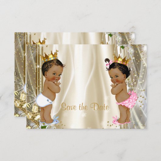 Etnische Prince Princess Baby shower Bewaar de dat Save The Date (Voorkant / Achterkant)