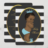 Etnische Prince Zwart Wit Strepen Baby shower Kaart (Voorkant / Achterkant)