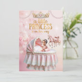 Etnische Princess Roze Baby shower Carriage Bassin Kaart (Staand voorkant)