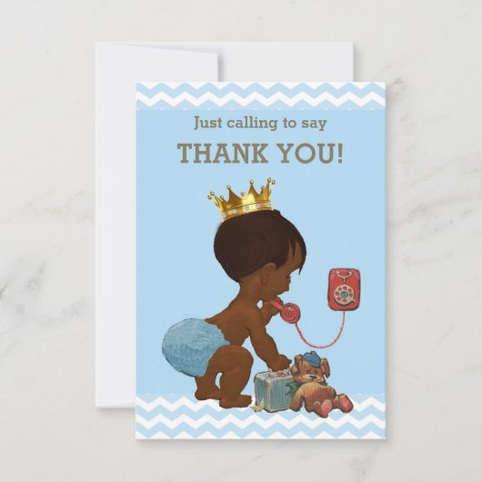 Etnische prins aan de telefoon Dank u Chevrons Bedankkaart (Voorkant)