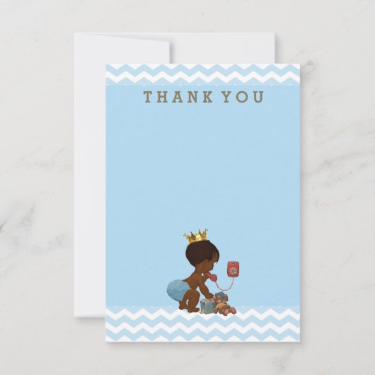 Etnische prins aan de telefoon Dank u Chevrons Bedankkaart (Achterkant)