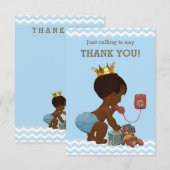 Etnische prins aan de telefoon Dank u Chevrons Bedankkaart (Voorkant / Achterkant)