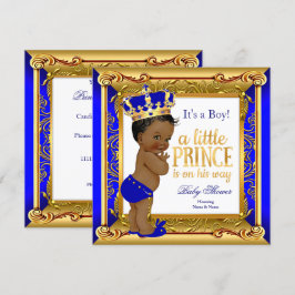 Etnische Prins Baby Shower Blauw Nepgoud Kaart