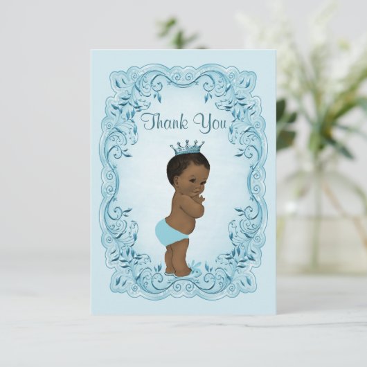 Etnische  prins Baby shower dank u Bedankkaart (Staand voorkant)