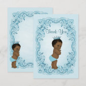 Etnische  prins Baby shower dank u Bedankkaart (Voorkant / Achterkant)