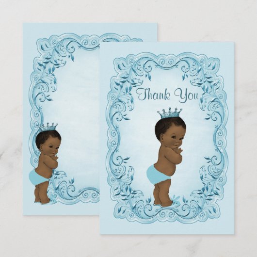 Etnische  prins Baby shower dank u Bedankkaart (Voorkant / Achterkant)