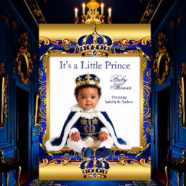 Etnische Prins Baby Shower Koningsblauw Sierlijk G Kaart
